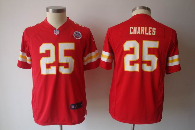 Youth Nike NFL Chiefs 25 Charles red Game Jersey