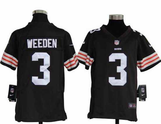 Youth Nike NFL Cleveland Browns 3 brown white stitched jersey
