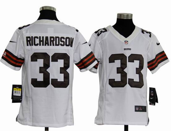 Youth Nike NFL Cleveland Browns 33 Richardson white stitched jersey