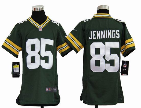 Youth Nike NFL Green Bay Packers 85 Jennings green stitched jersey