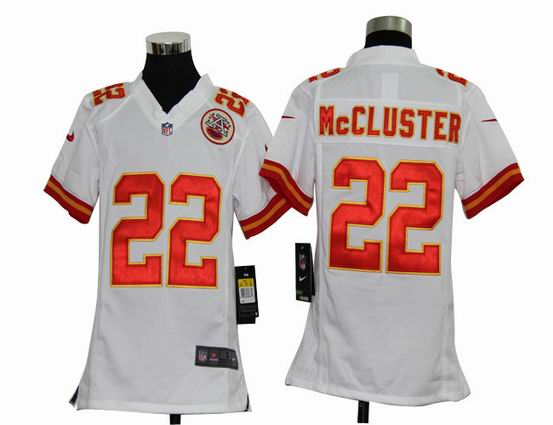 Youth Nike NFL Kansas City Chiefs 22 McCluster white stitched jersey