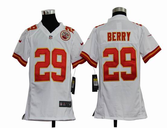 Youth Nike NFL Kansas City Chiefs 29 Berry white Stitched Jersey