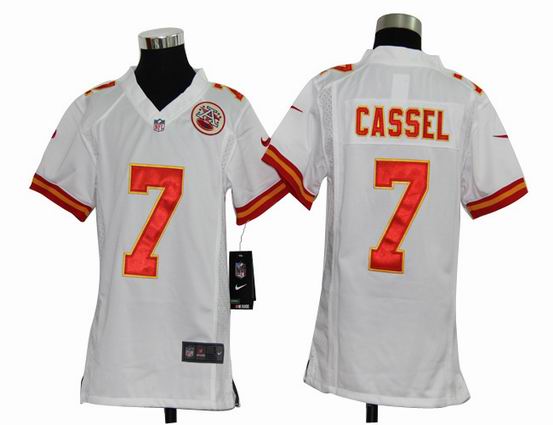 Youth Nike NFL Kansas City Chiefs 7 Cassel white stitched jersey