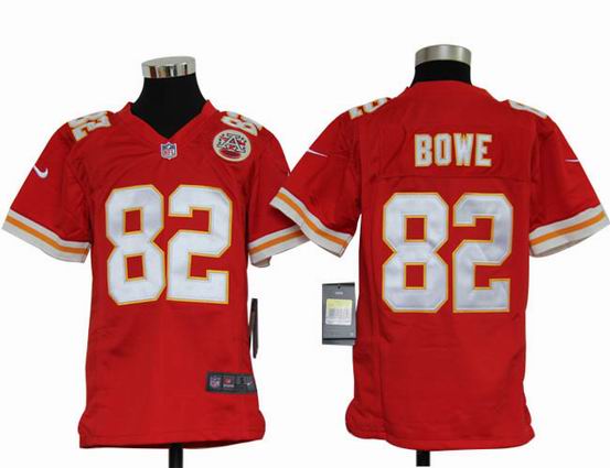 Youth Nike NFL Kansas City Chiefs 82 BOWE red stitched jersey