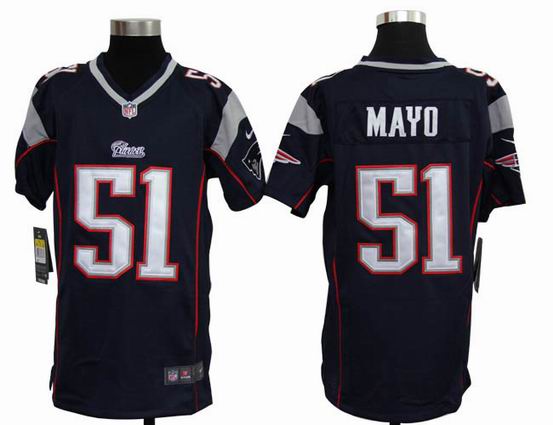Youth Nike NFL New England Patriots 51 Mayo blue stitched jersey