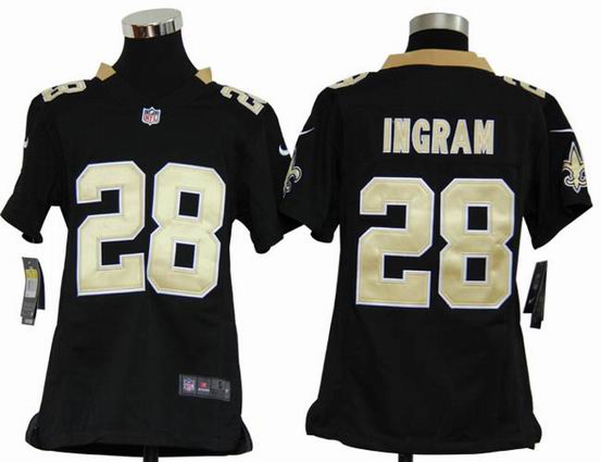 Youth Nike NFL New Orleans Saints 28 Ingram Black stitched jersey