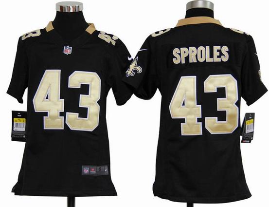 Youth Nike NFL New Orleans Saints 43 Sproles black stitched jersey