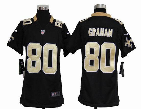 Youth Nike NFL New Orleans Saints 80 Graham black stitched jersey