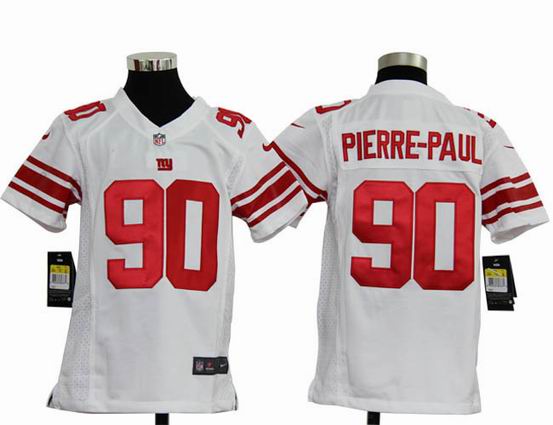 Youth Nike NFL New York Giants 90 Pierre-Paul white stitched jersey