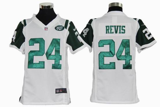 Youth Nike NFL New York Jets 24 Revis white stitched jersey