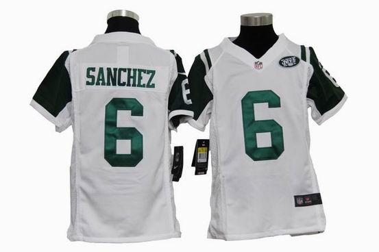 Youth Nike NFL New York Jets 6 Sanchez white stitched jersey
