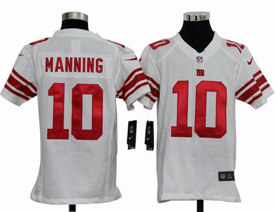 Youth Nike NFL New york Giants 10 Manning white stitched jersey