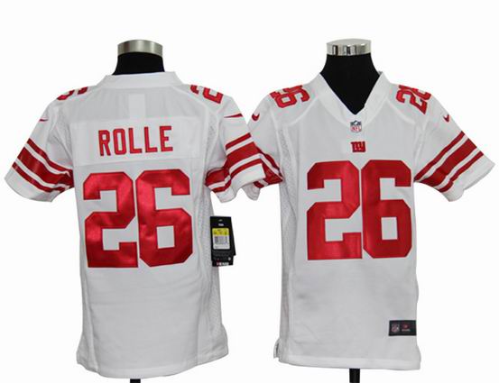 Youth Nike NFL New york Giants 26 Rolle white stitched jersey