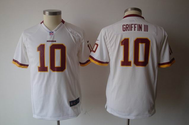Youth Nike NFL Redskins 10 Griffin III white Game Jersey