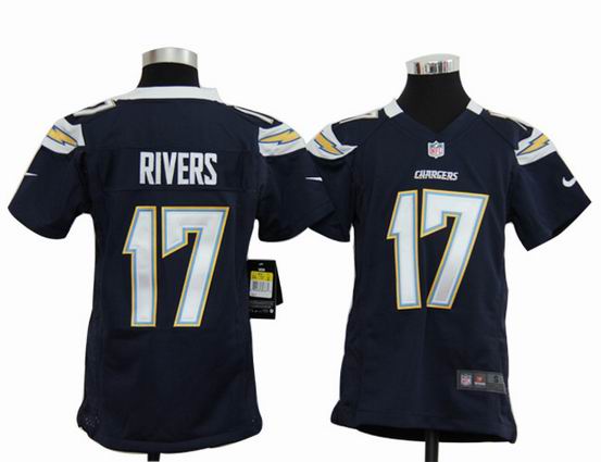 Youth Nike NFL San Diego Chargers 17 Rivers dark blue stitched jersey
