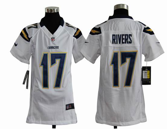 Youth Nike NFL San Diego Chargers 17 Rivers dark white stitched jersey