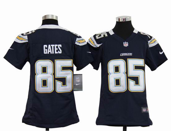 Youth Nike NFL San Diego Chargers 85 Gates dark blue stitched jersey