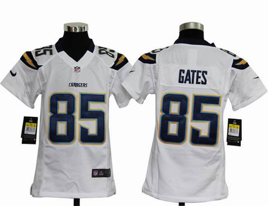 Youth Nike NFL San Diego Chargers 85 Gates white stitched jersey