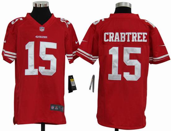 Youth Nike NFL San Francisco 49ers 15 Crabtree red stitched jersey