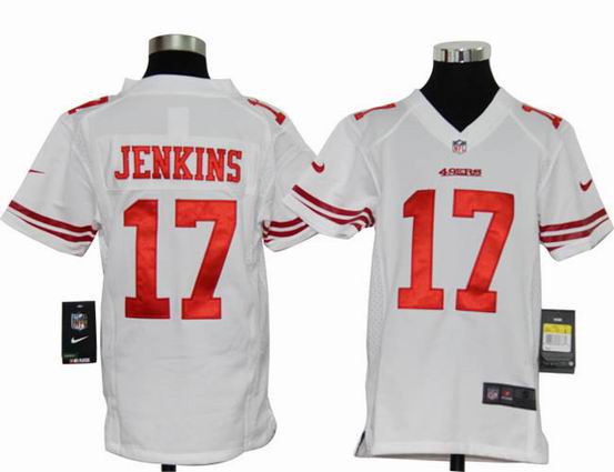 Youth Nike NFL San Francisco 49ers 17 Jenkins white stitched jersey