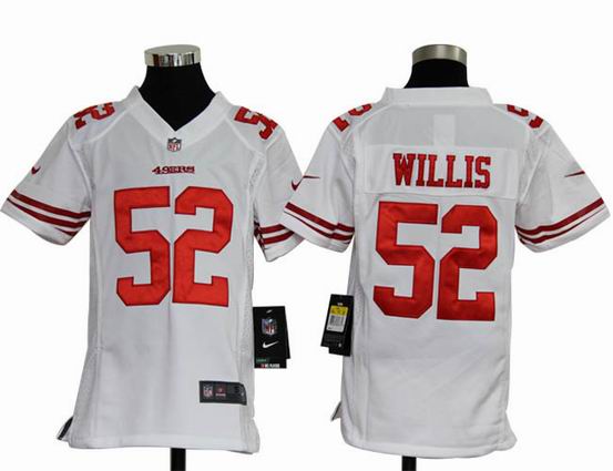 Youth Nike NFL San Francisco 49ers 52 Willis white stitched jersey