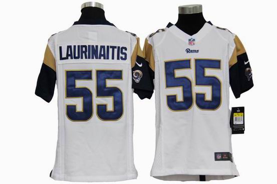 Youth Nike NFL St.Louis Rams 55 Laurinaitis white stitched jersey