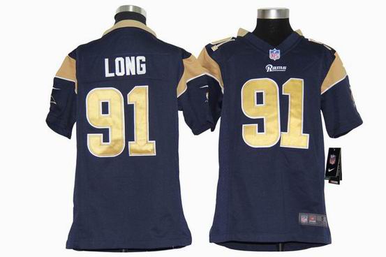 Youth Nike NFL St.Louis Rams 91 Long blue stitched jersey