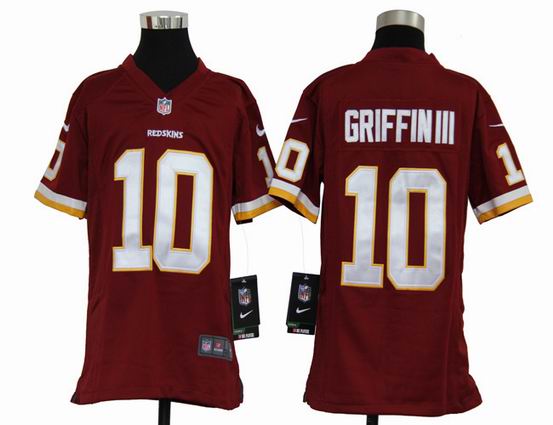 Youth Nike NFL Washington Redskins 10 Griffin III red stitched jersey