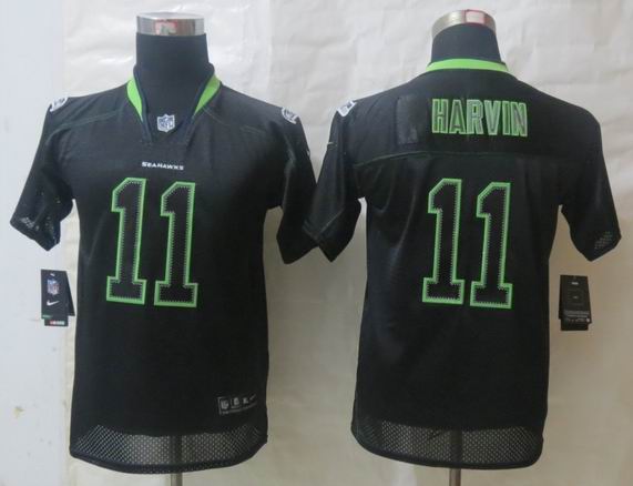 Youth Nike Seattle Seahawks 11 Harvin Lights Out Black Elite Jerseys