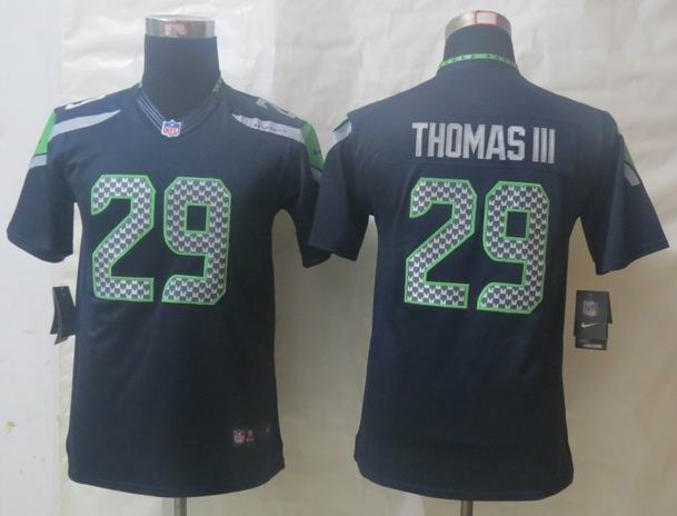 Youth Nike Seattle Seahawks 29 Thomas III Blue Limited Jerseys