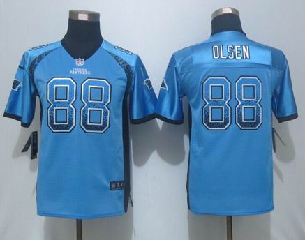 Youth Nike nfl Carolina Panthers  88 Olsen Drift Fashion Blue Elite Jersey