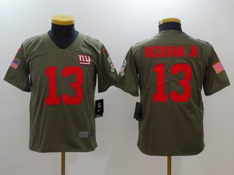 Youth Nike nfl Giants #13 Beckham Jr Olive Salute To Service Limited Jersey