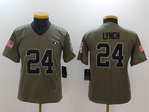 Youth Nike nfl Raiders #24 Lynch Olive Salute To Service Limited Jersey
