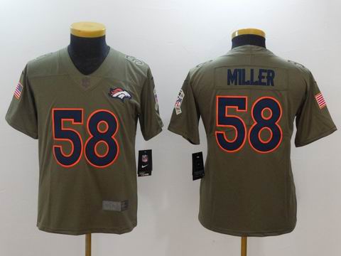 Youth Nike nfl broncos #58 Miller Olive Salute To Service Limited Jersey