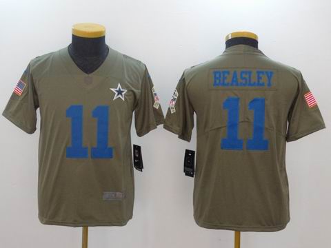 Youth Nike nfl cowboys #11 Beasley Olive Salute To Service Limited Jersey