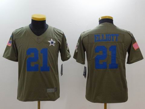 Youth Nike nfl cowboys #21 Elliott Olive Salute To Service Limited Jersey
