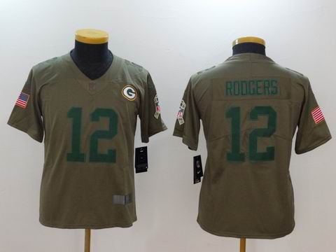 Youth Nike nfl packers #12 Rodgers Olive Salute To Service Limited Jersey