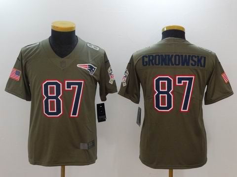 Youth Nike nfl patriots #87 Gronkowski Olive Salute To Service Limited Jersey