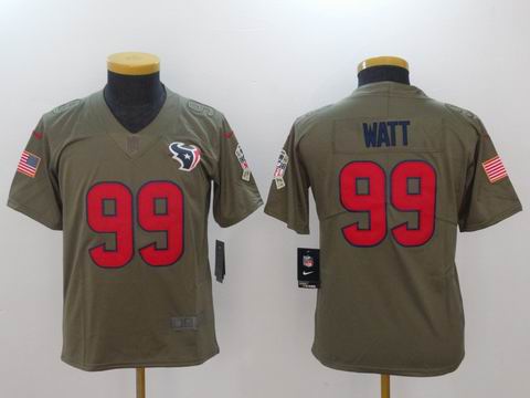 Youth Nike nfl texans #99 WATT Olive Salute To Service Limited Jersey