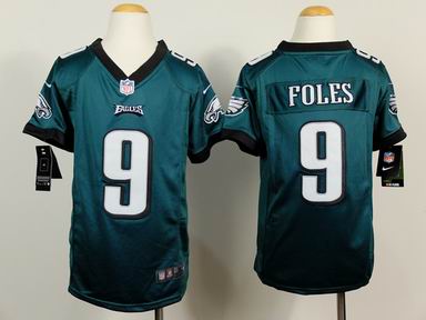Youth eagles 9 Foles green jersey