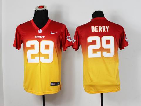 Youth nfl Chiefs 29 Berry Drift Fashion II red yellow Jersey