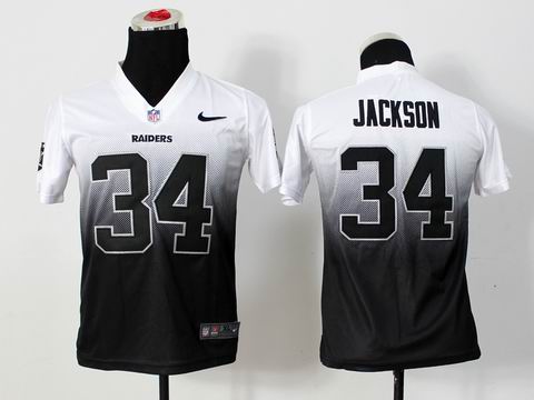 Youth nfl Raiders 34 Jackson Drift Fashion II white black Jersey
