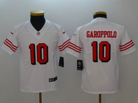 Youth nike nfl 49ers #10 Garoppolo white rush jersey