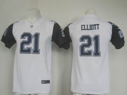 Youth nike nfl cowboys #21 ELLIOTT white rush jersey