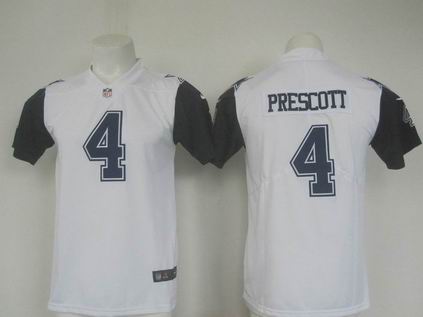 Youth nike nfl cowboys #4 Proscott white rush jersey