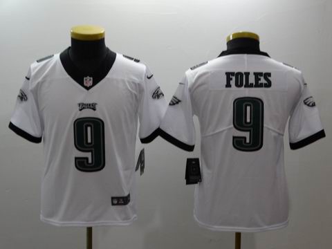 Youth nike nfl eagles #9 Foles white rush II limited jersey