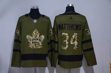 adidas nhl toronto maple leafs #34 Matthews army green jersey
