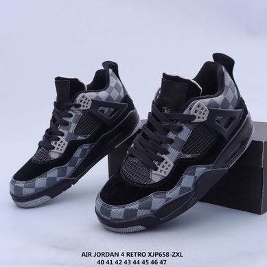 air jordan 4 retro shoes black grey