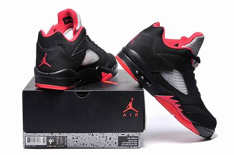 air jordan 5 shoes AAAAA prefect quality black red
