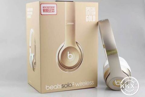 beats SOLO2 wireless bluetooth headphoen golden
